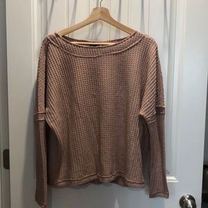 Distressed Pink Pullover Sweater